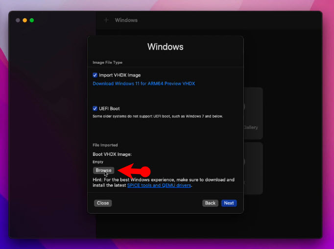 Install Windows 11 on UTM